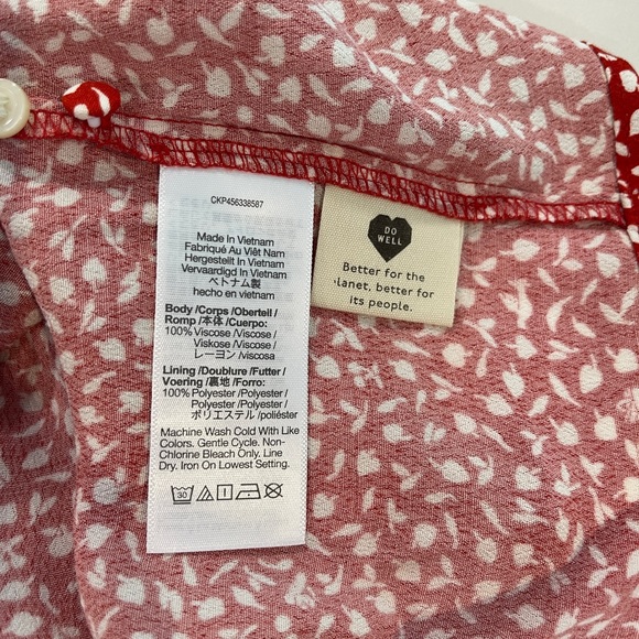 Madewell Kinston Side-Button Wrap Top in Park Picnic Size XS NWOT Red Floral - Picture 6 of 12